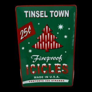 Boston Warehouse "Tinsel Town Fireproof Icicles" Catch All Dish Retro Box 2006